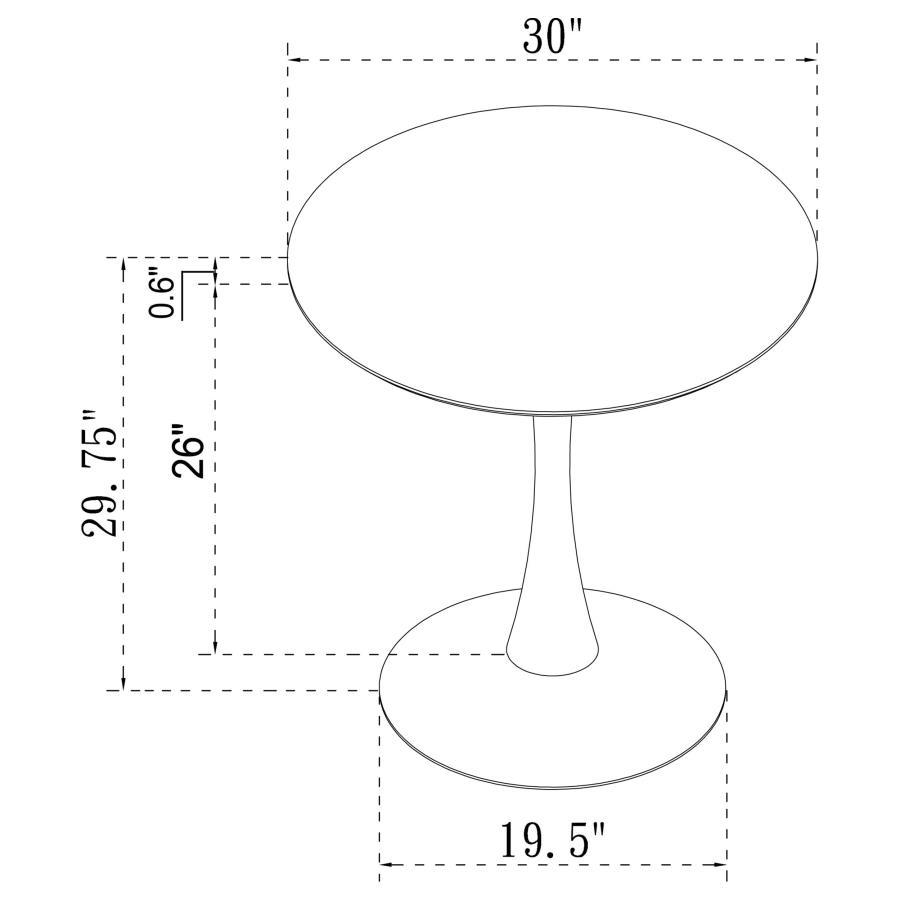 Arkell - Round Faux Marble Top Dining Table CoasterEveryday