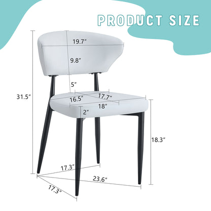 Minimalist Ergonomic Dining Chair With Curved Backres (Set of 4) Home Essentials