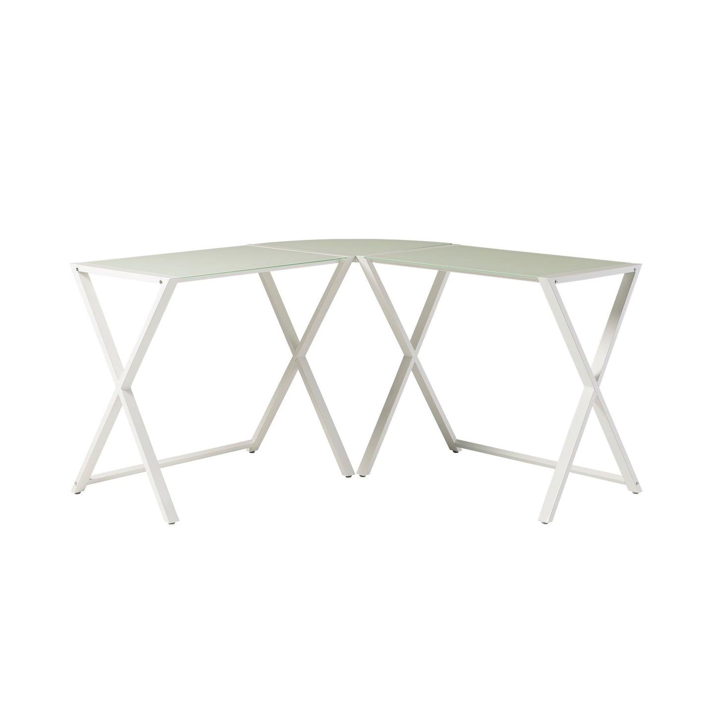 Modern X Leg L Shaped Computer Desk - White Walker Edison