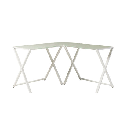 Modern X Leg L Shaped Computer Desk - White Walker Edison