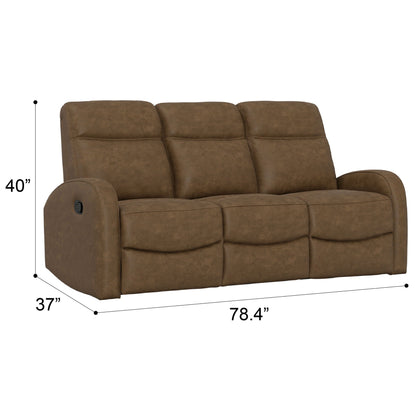 Manual Reclining Sofa With Dual Independent Recliners Emerald Home