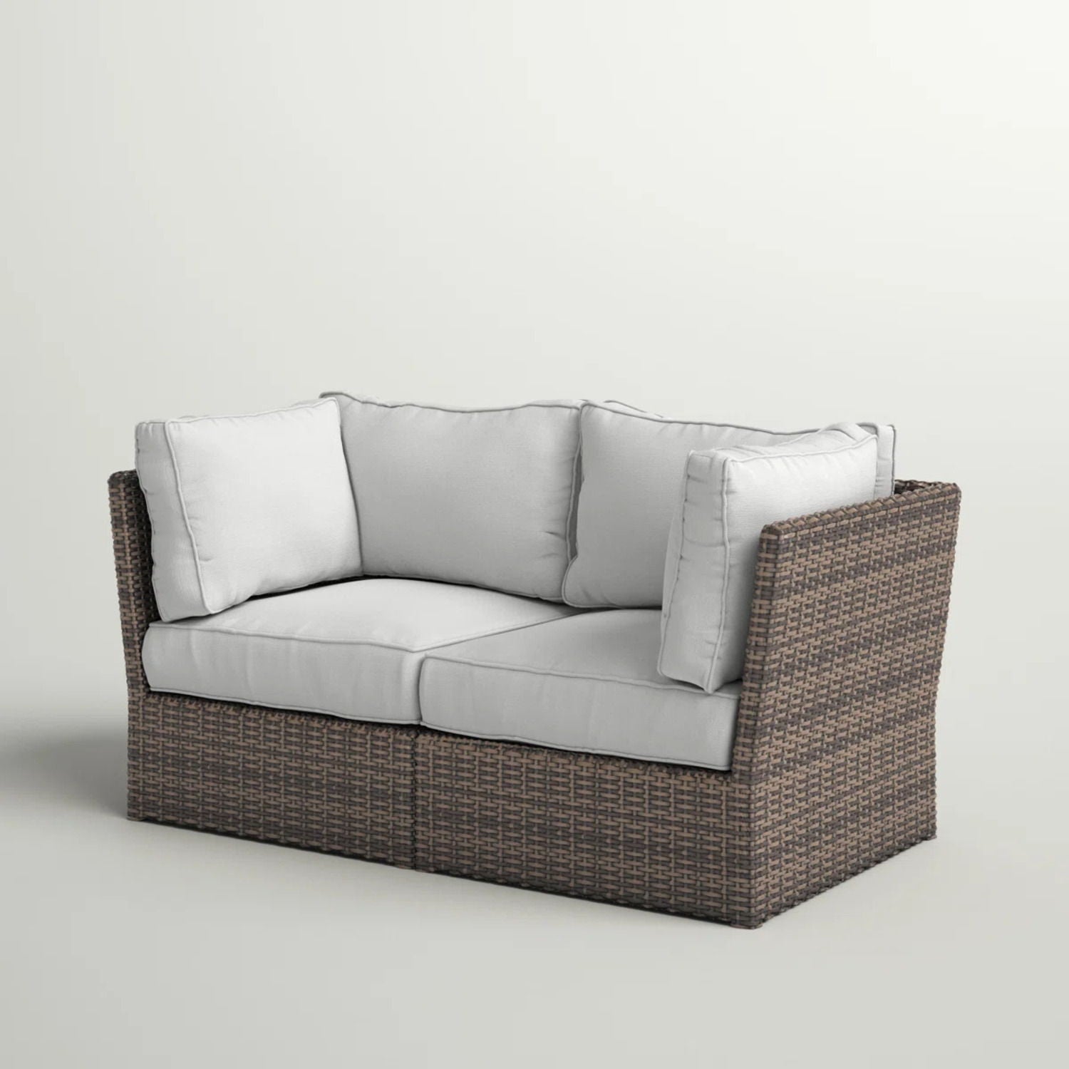 Modern Patio Wicker Loveseat With Cushions LSI Patio Furniture