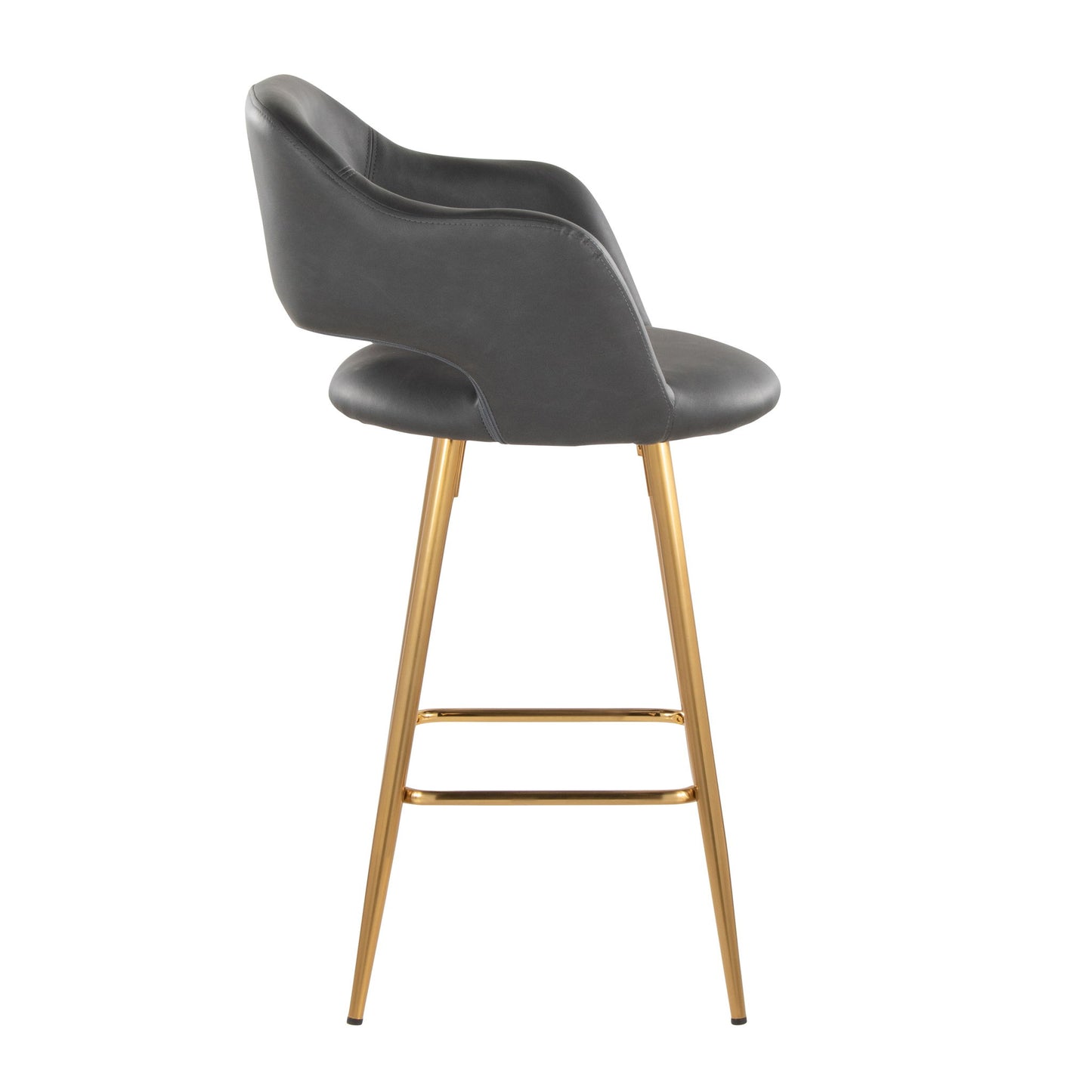 Margarite - Contemporary Fixed Height Counter Stool With Footrest (Set of 2) With Square Lumi Source