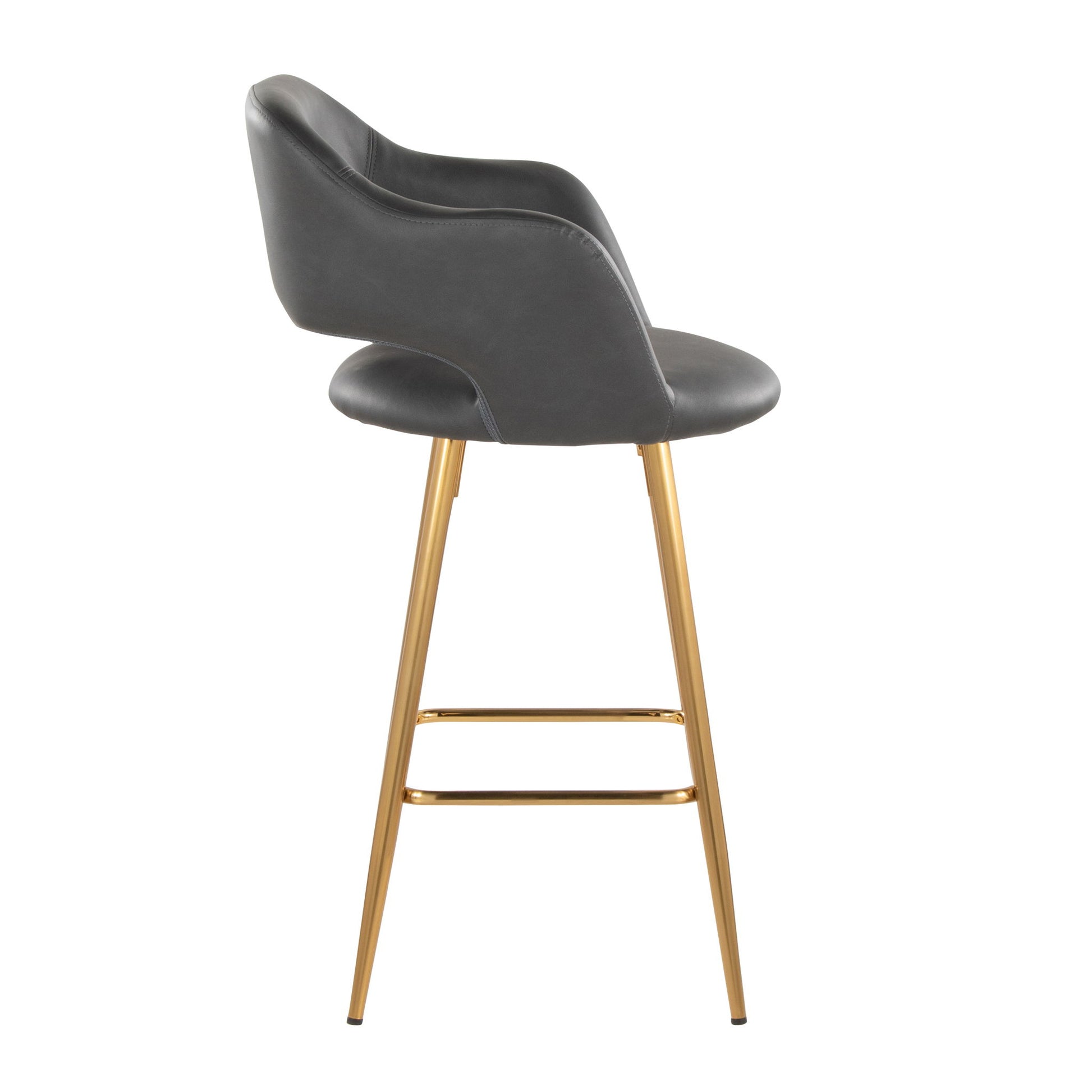 Margarite - Contemporary Fixed Height Counter Stool With Footrest (Set of 2) With Square Lumi Source