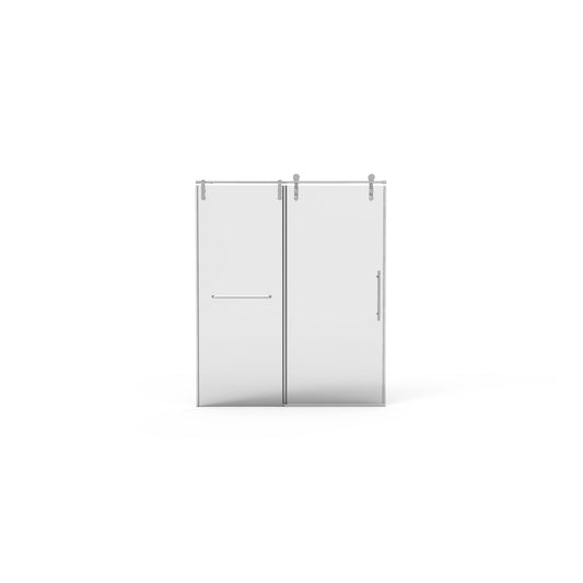 Frameless Shower Door, Sliding Shower Door, Premium 5 / 16" (8 Mm) Thick Tempered Glass Shower Enclosure With Towel Bar, Double Side Easy Clean Coat, Finished With Buffer Daily Nest