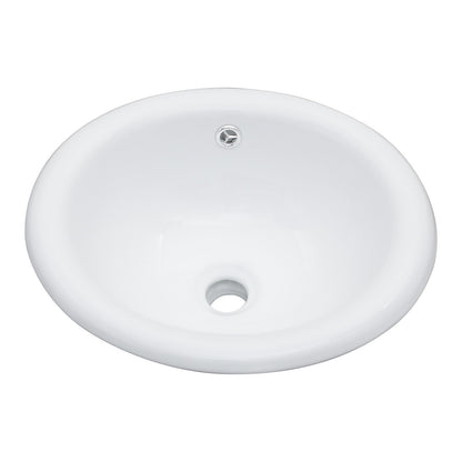 Semi Recessed Bathroom Sink With Countertop Vessel Design, 17" X 15.5" - White Daily Nest