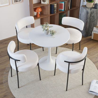 Mid-Century Modern Dining Chair With Curved Backrest Home Essentials
