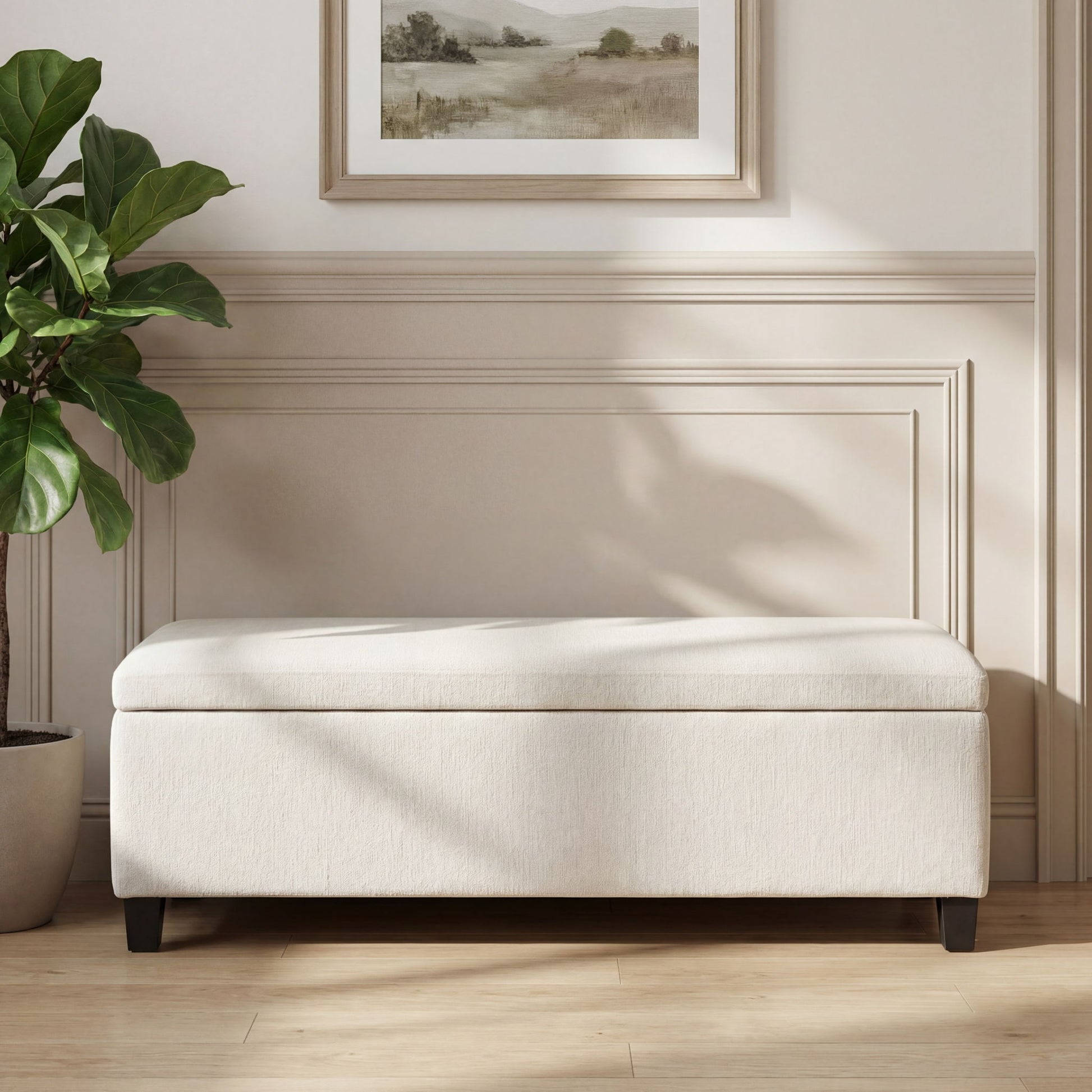 Upholstered Storage Ottoman Bench Noble House