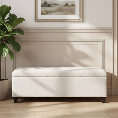 Upholstered Storage Ottoman Bench Noble House
