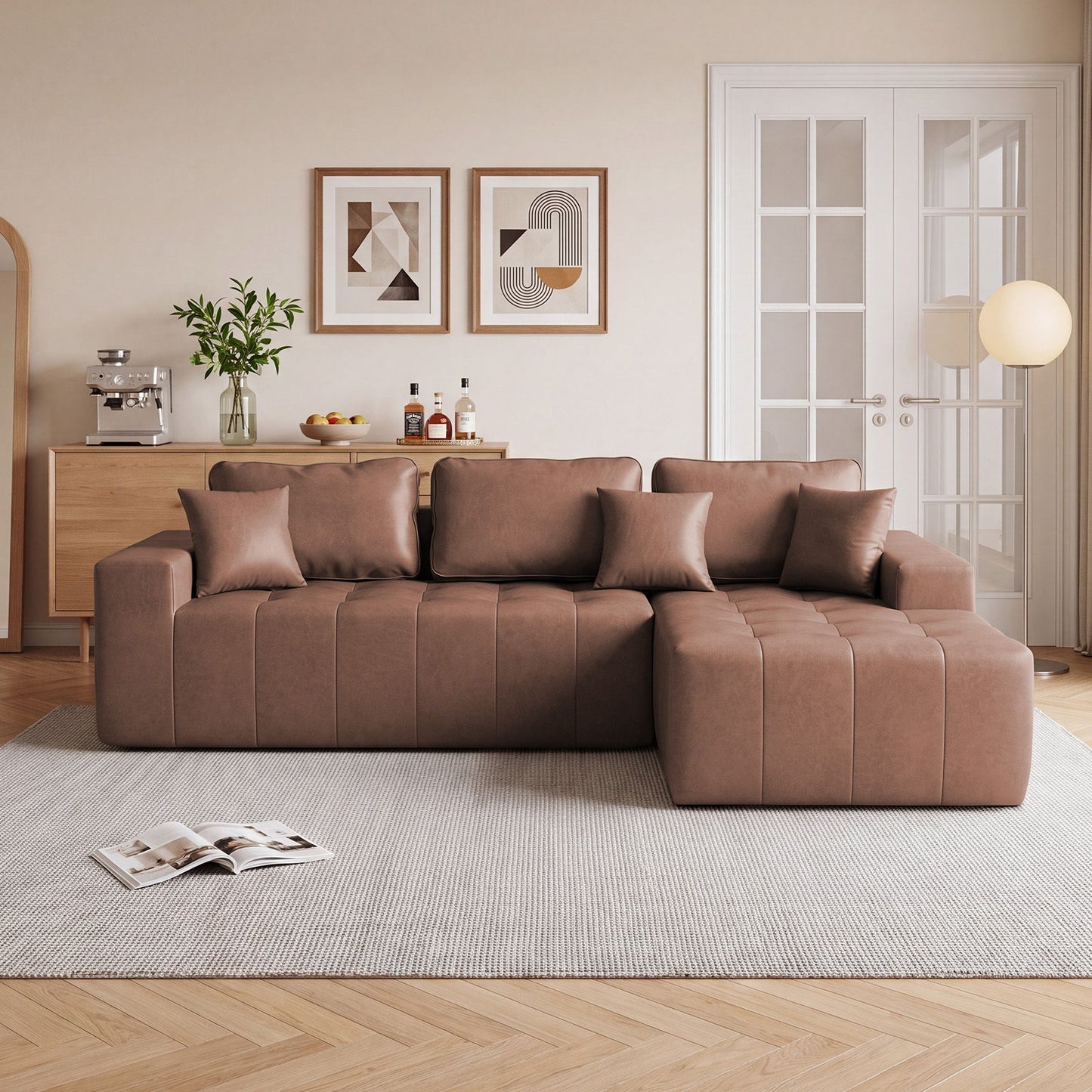 L - Shaped Corner Chaise Sofa Bed Home Essentials