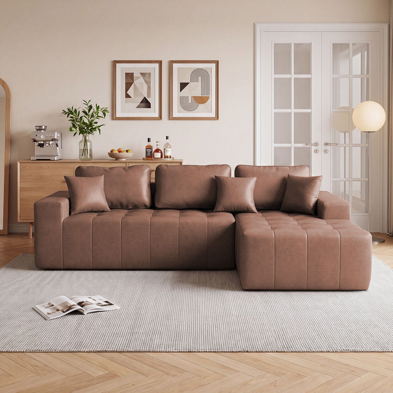 L - Shaped Corner Chaise Sofa Bed Home Essentials