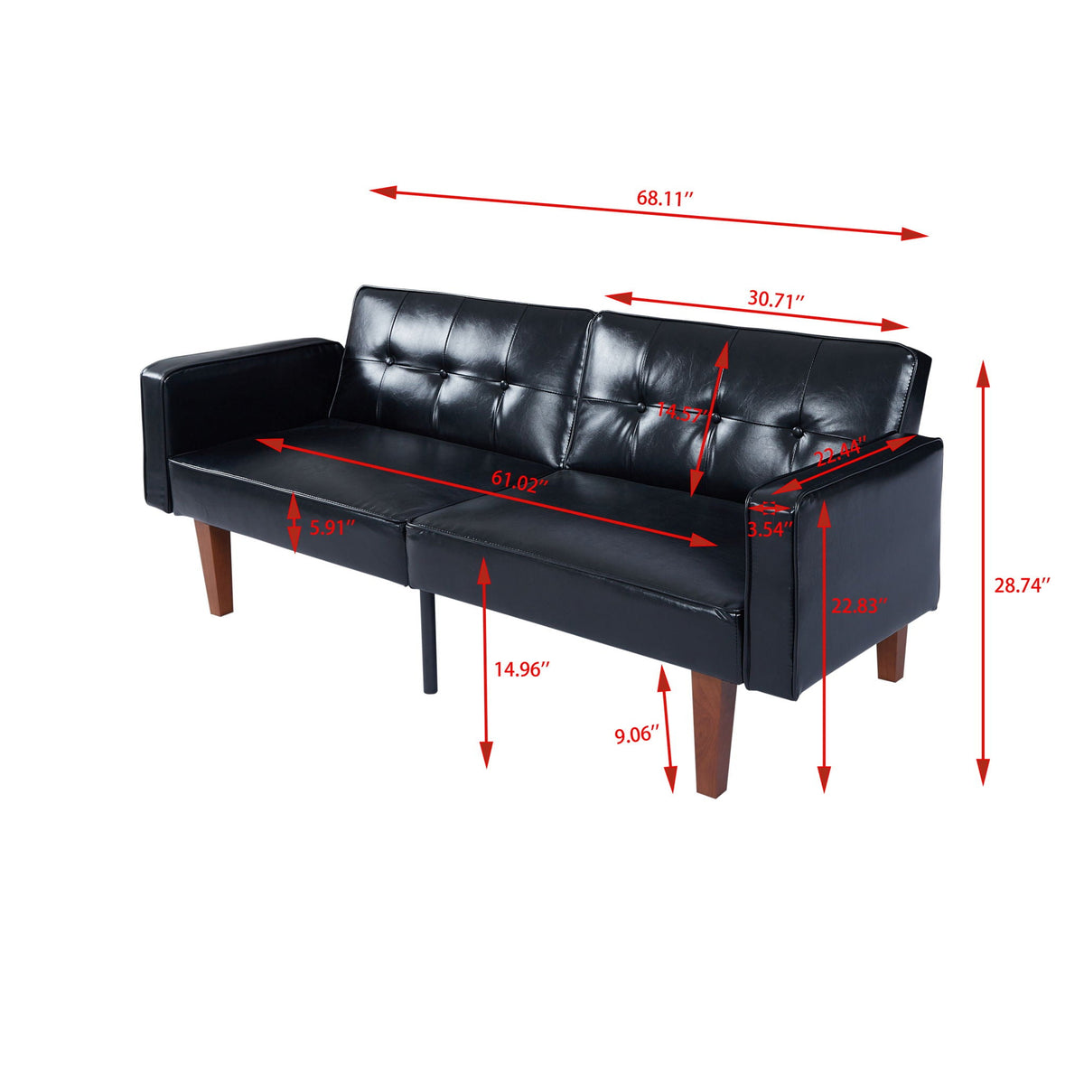 3 Position Split Back Futon Sofa Bed For Living Room Home Essentials