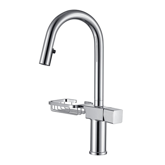 Cincosky - High Arc Pull Down Kitchen Faucet, Single Hole Daily Nest