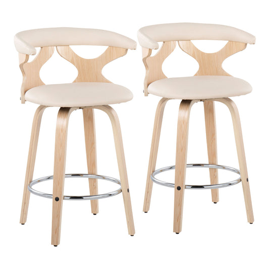 Gardenia - Mid Century Modern Fixed Height Counter Stool With Swivel (Set of 2) Lumi Source