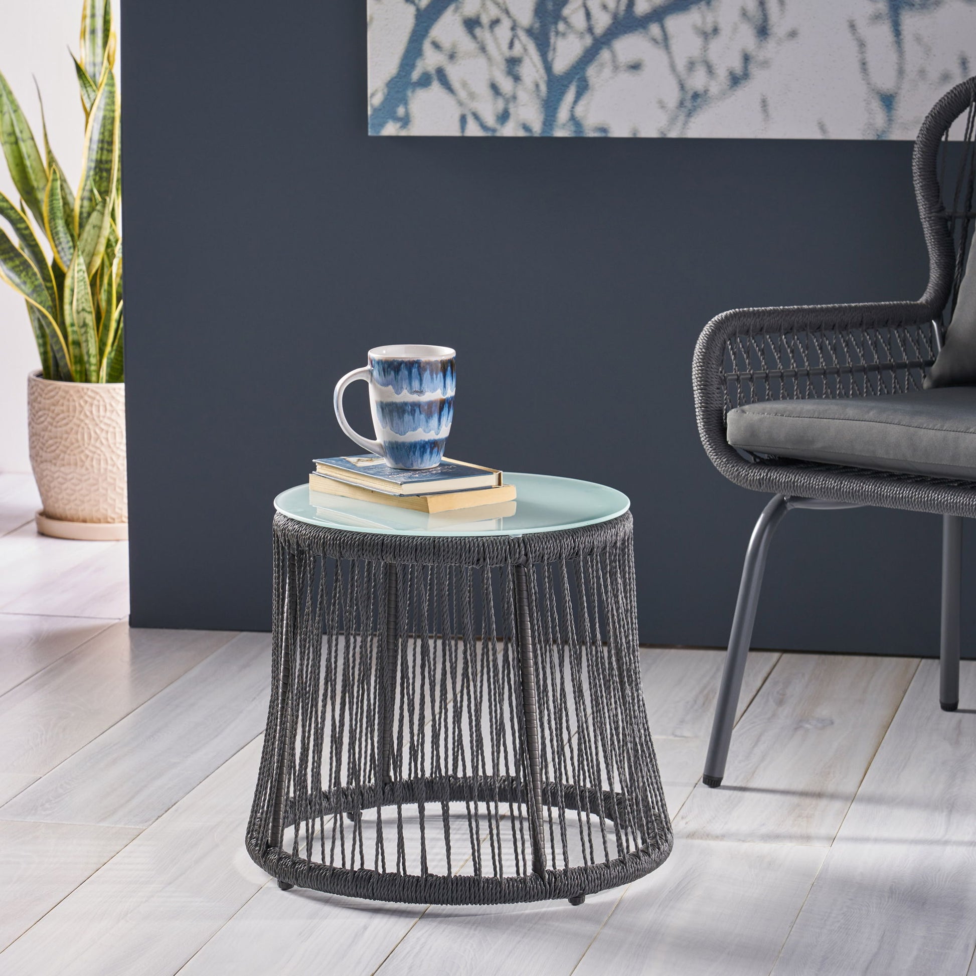 Boho Southport - Side Table With Glass Top Noble House