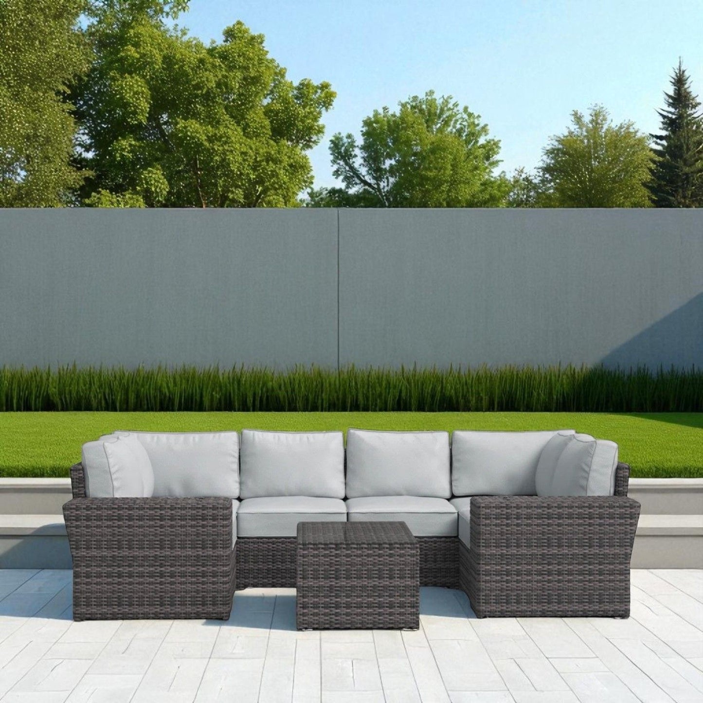 Stylish Wicker Patio Set Table LSI Patio Furniture