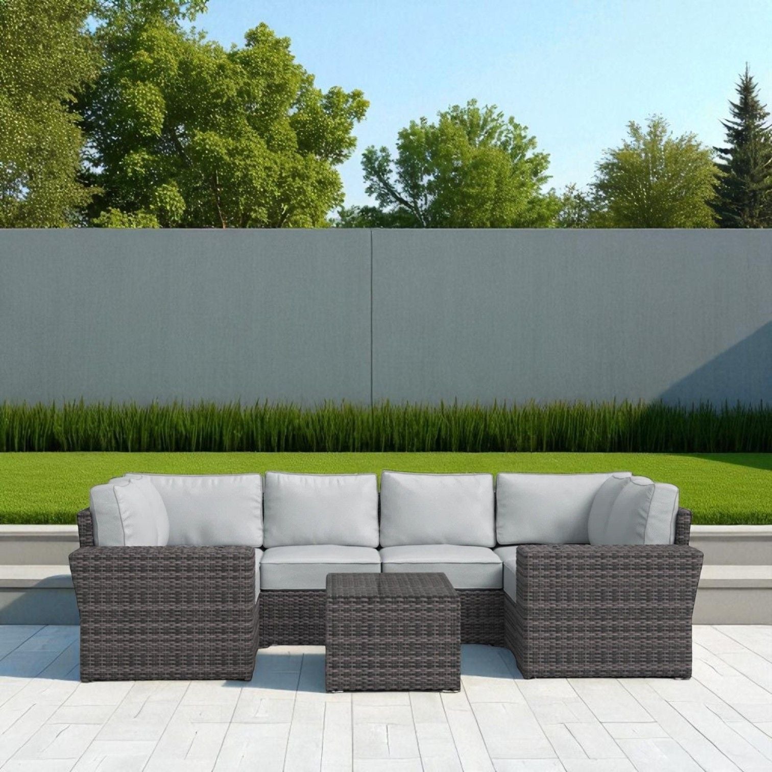 Stylish Wicker Patio Set Table LSI Patio Furniture