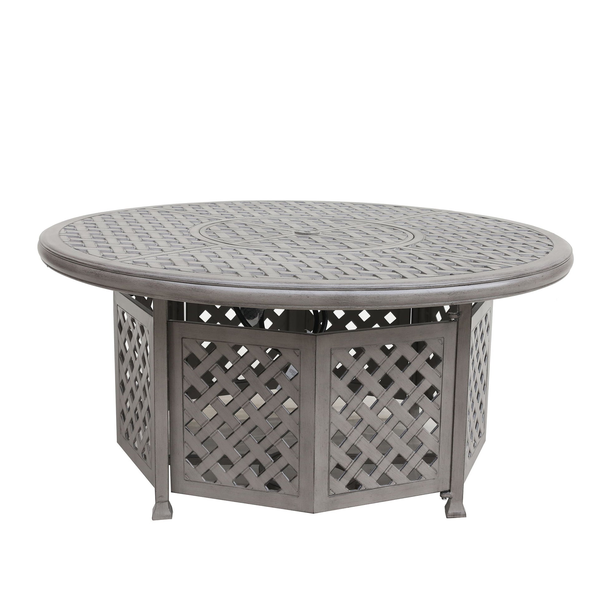 Cast Aluminum Propane Gas Firepit Table, Chat Height - Gray Home Essentials