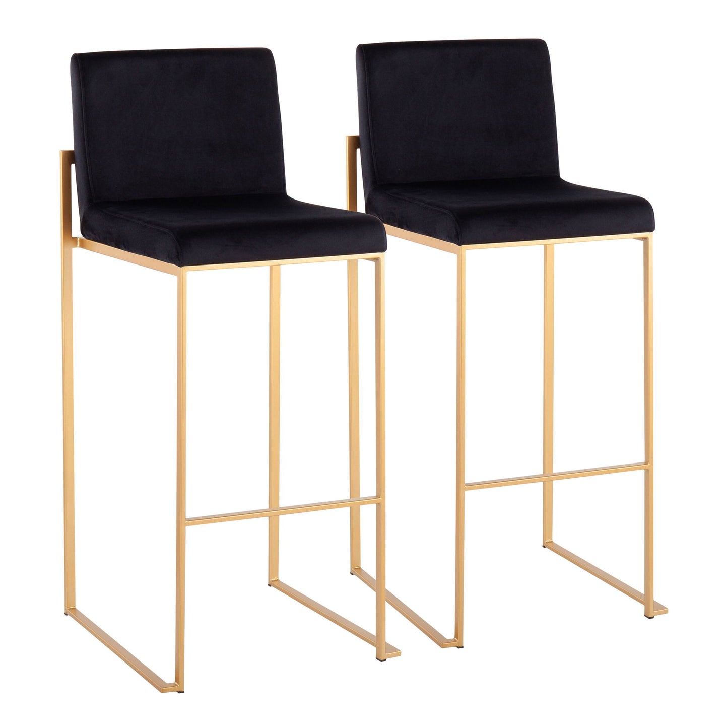 Fuji - Contemporary Design High Back Barstool (Set of 2) Lumi Source