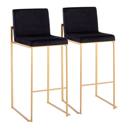 Fuji - Contemporary Design High Back Barstool (Set of 2) Lumi Source