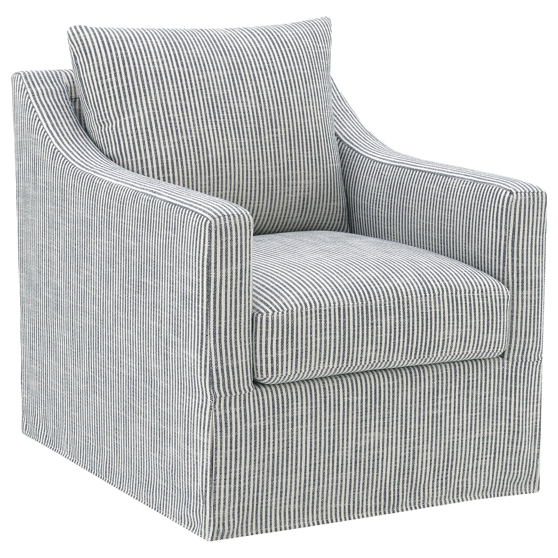 Merced - Upholstered Sloped Arm Accent Swivel Chair With 360 Degree Swivel Base - Gray Furniture Max