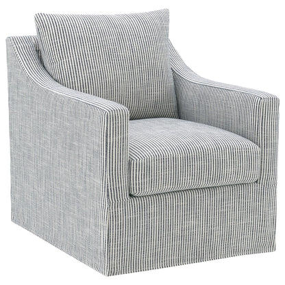 Merced - Upholstered Sloped Arm Accent Swivel Chair With 360 Degree Swivel Base - Gray Furniture Max