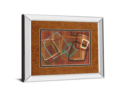 Twenty Tuesday Il By Jeni Lee - Mirror Framed Print Wall Art - Dark Brown