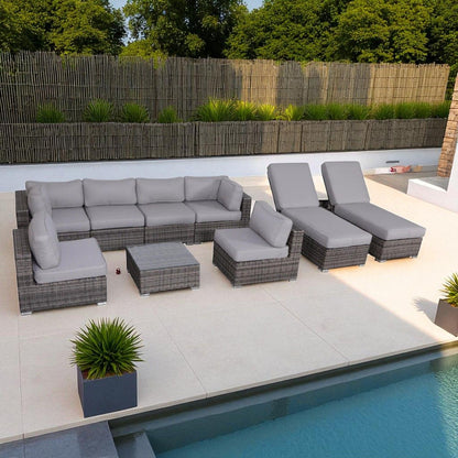 Seating Set With Cushions Handcrafted Wicker Design LSI Patio Furniture