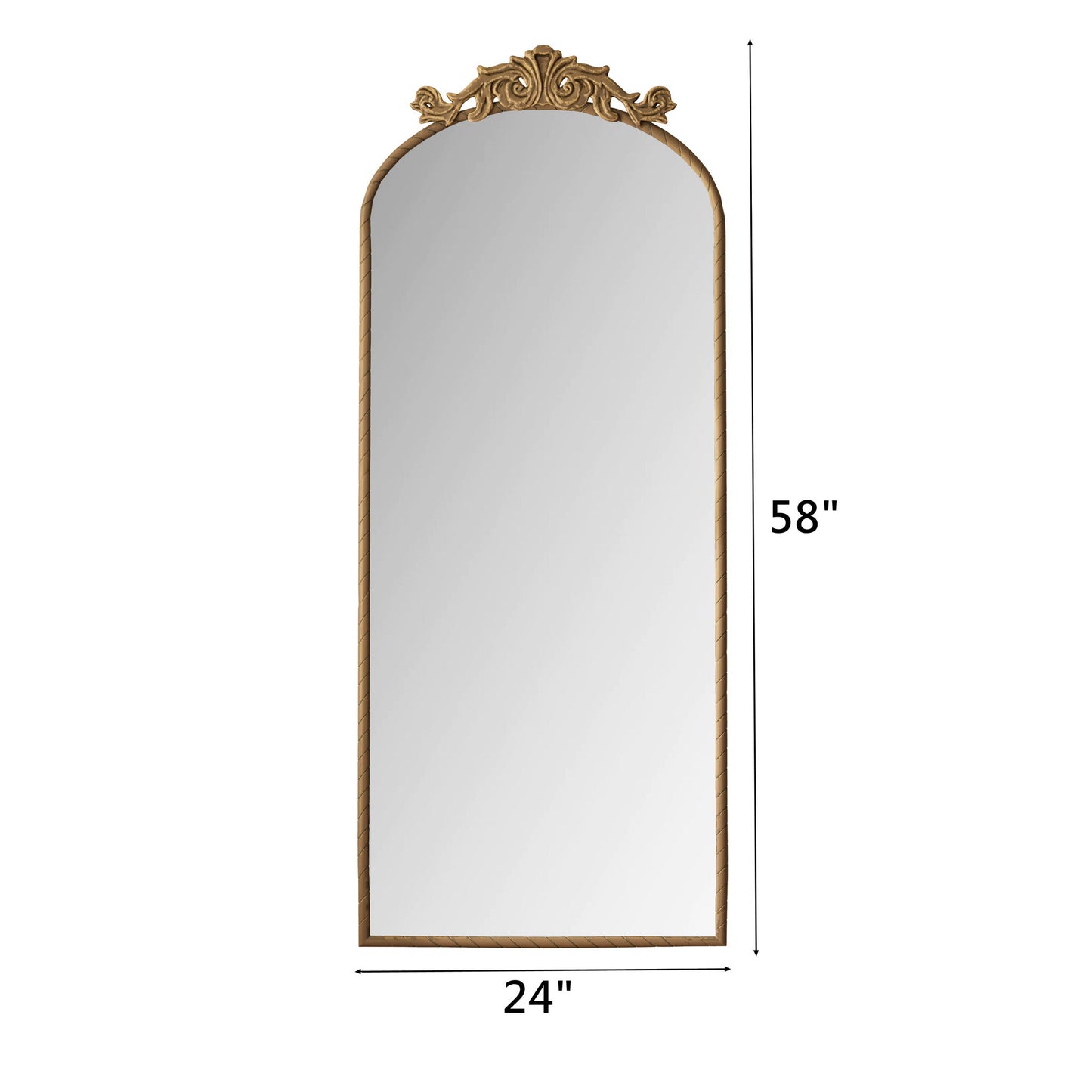 Vintage Arched Full Body Mirror, Wall Mounted For Living Room Daily Nest