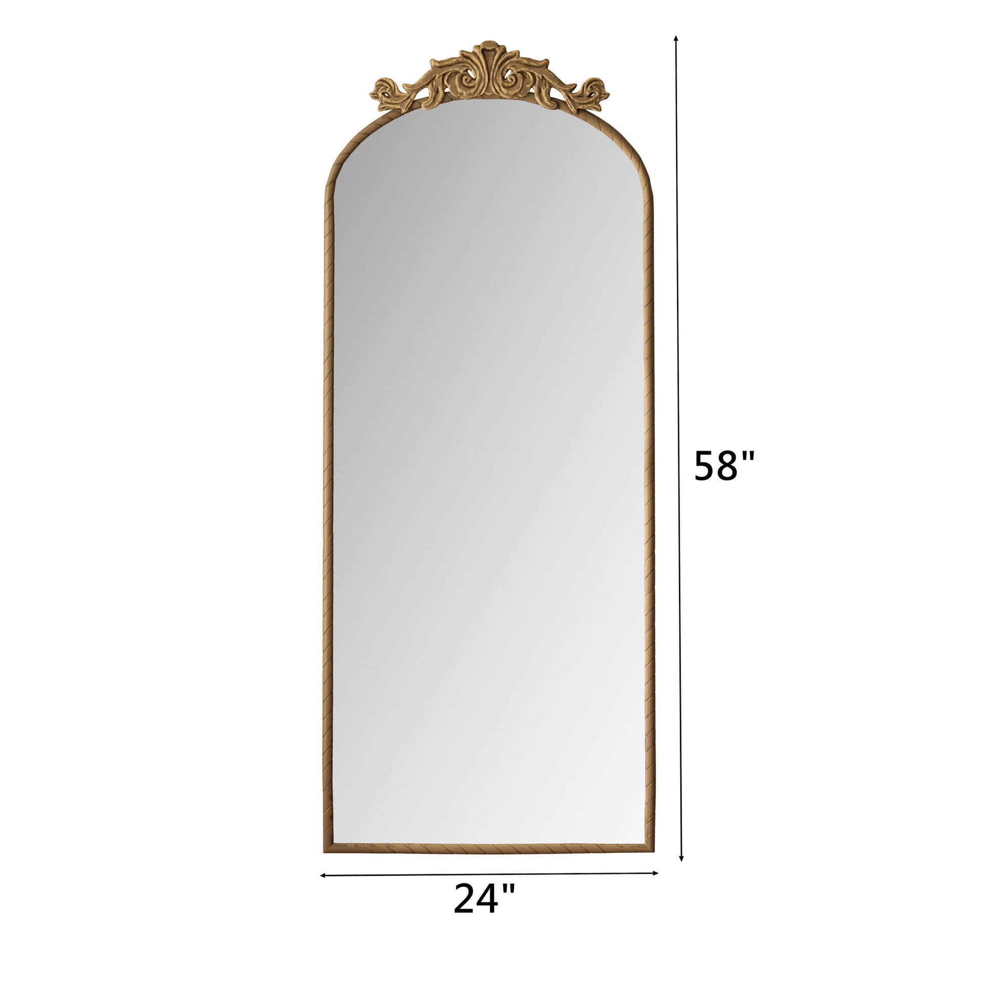 Vintage Arched Full Body Mirror, Wall Mounted For Living Room Daily Nest