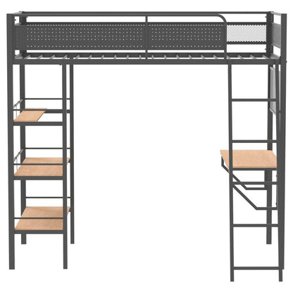 Campus - 3-Shelf Metal Twin Workstation Loft Bed Coaster Fine Furniture