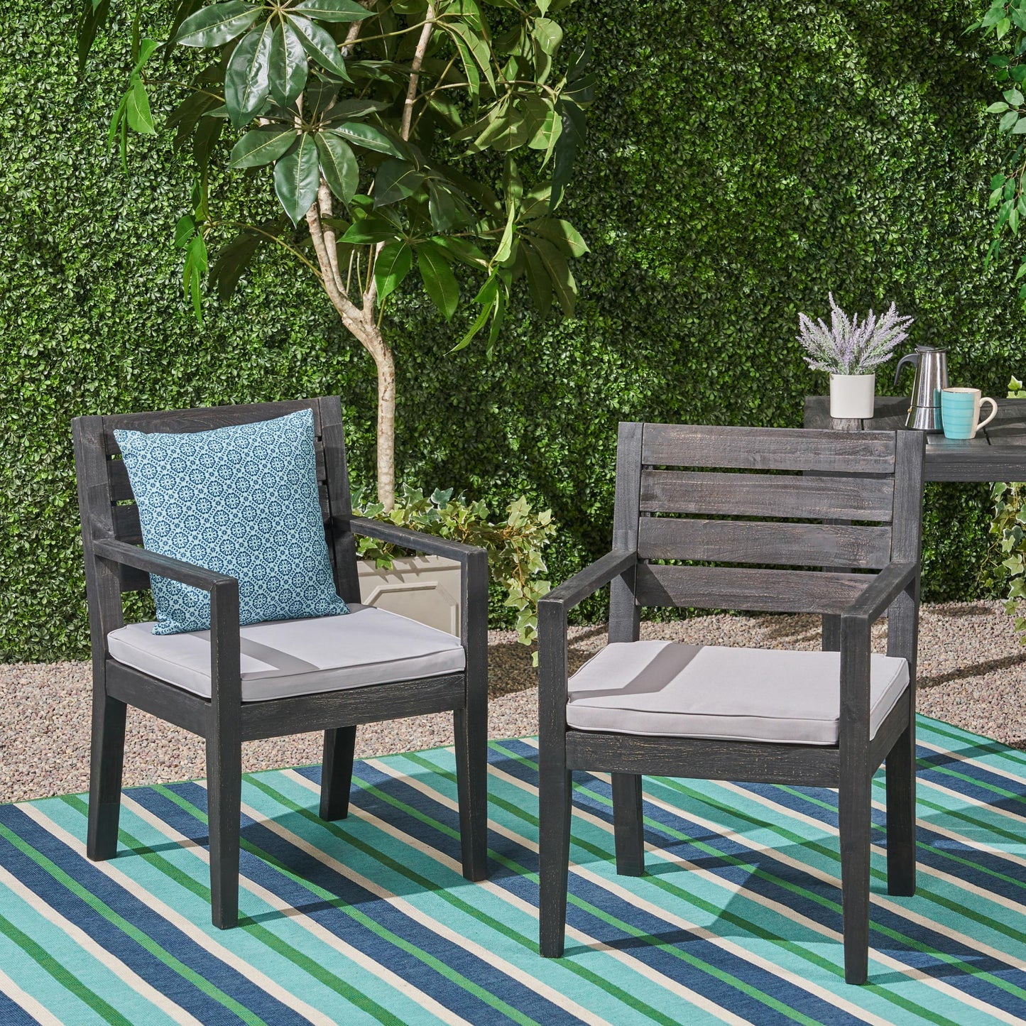 Outdoor Elegant Design Dining Chair (Set of 2) Noble House