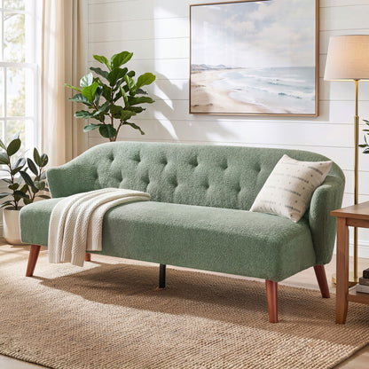 3 Seater Tufted Upholstered Couch Comfy Living Room Sofa Noble House