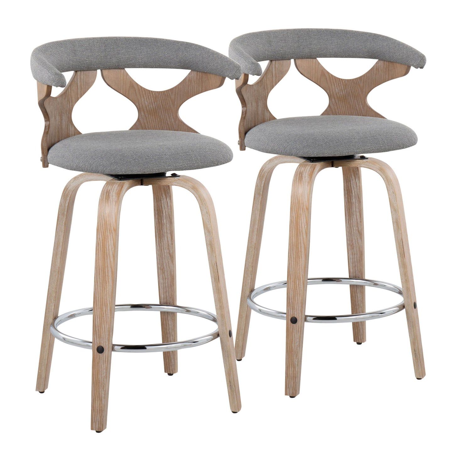 Gardenia - Mid Century Modern Fixed Height Counter Stool With Swivel (Set of 2) Lumi Source