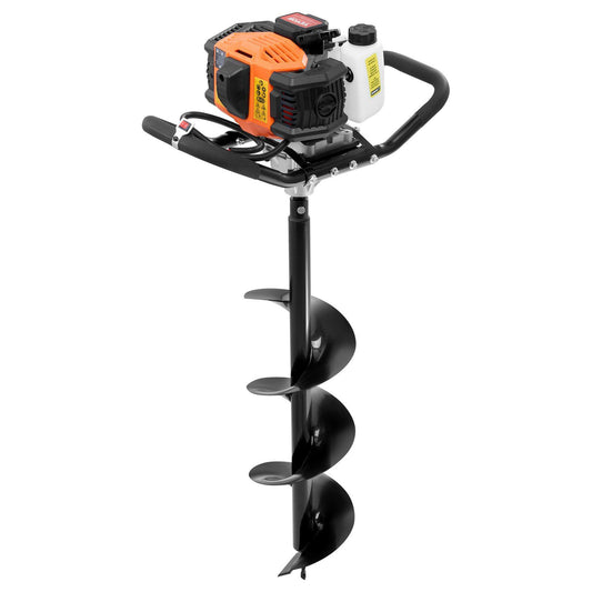 Vevor Gas Post Hole Digger 52Cc 1450W With 8 Drill Bits & Extension Rod Aluminium Alloy - Black Daily Nest