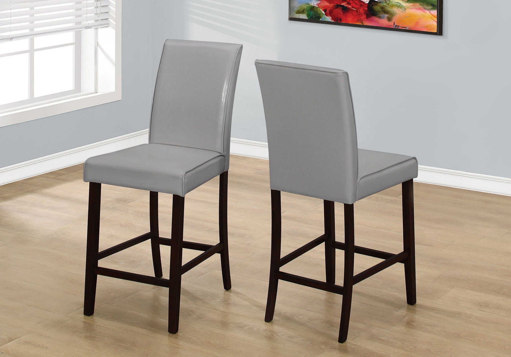 Counter Height Dining Chair Upholstered Leather Look (Set of 2) 8th Street