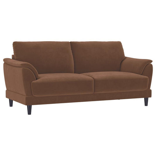 Selma - Velvet Upholstered Crescent Arm Sofa - Rust Coaster Fine Furniture