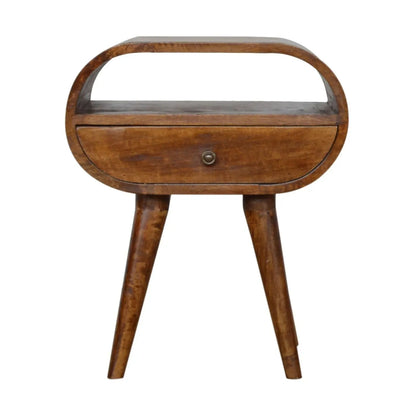 Circular Open Bedside Nightstand Artisan Furniture