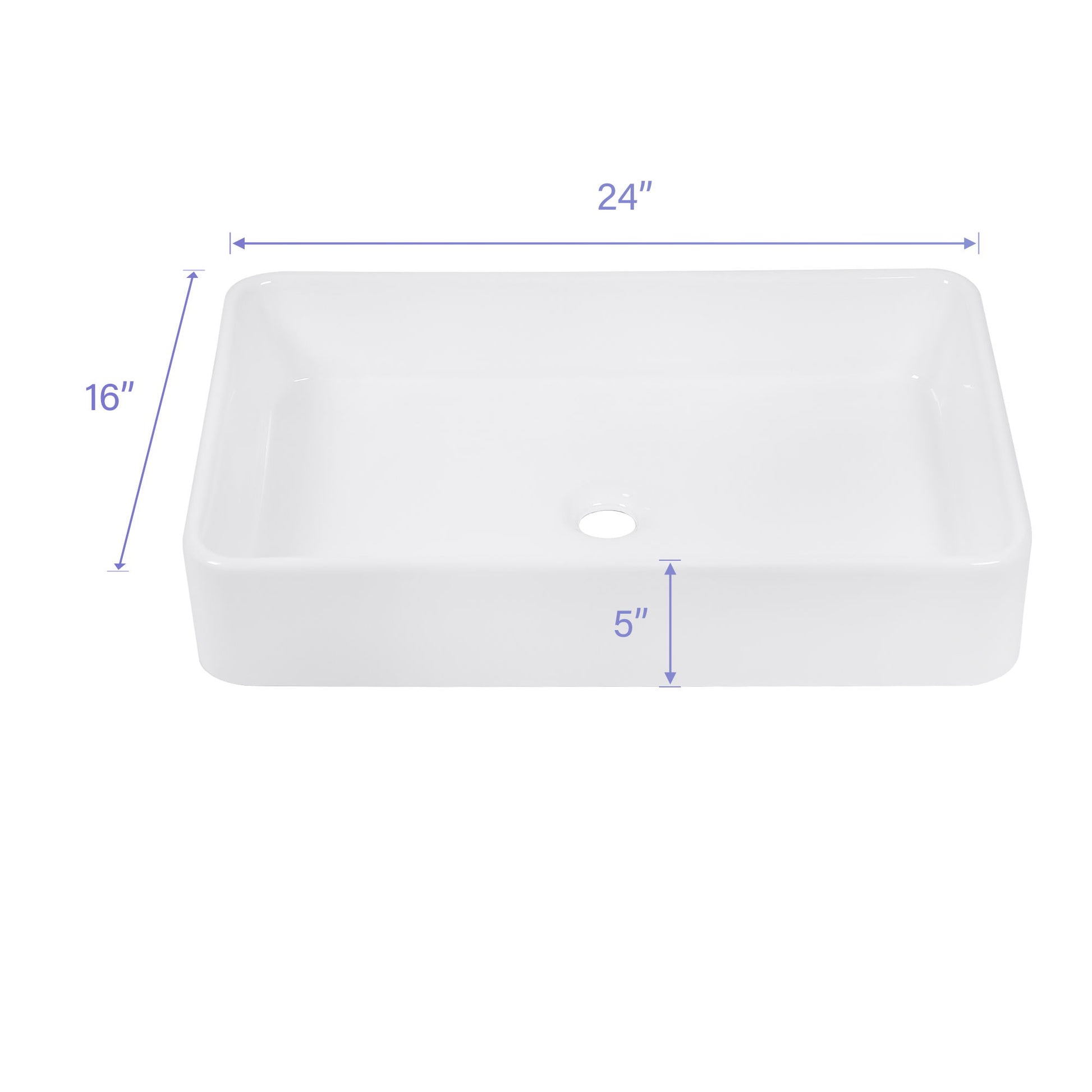 Modern European Design Ceramic Rectangular Vessel Bathroom Sink Daily Nest