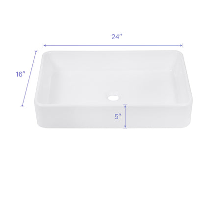 Modern European Design Ceramic Rectangular Vessel Bathroom Sink Daily Nest