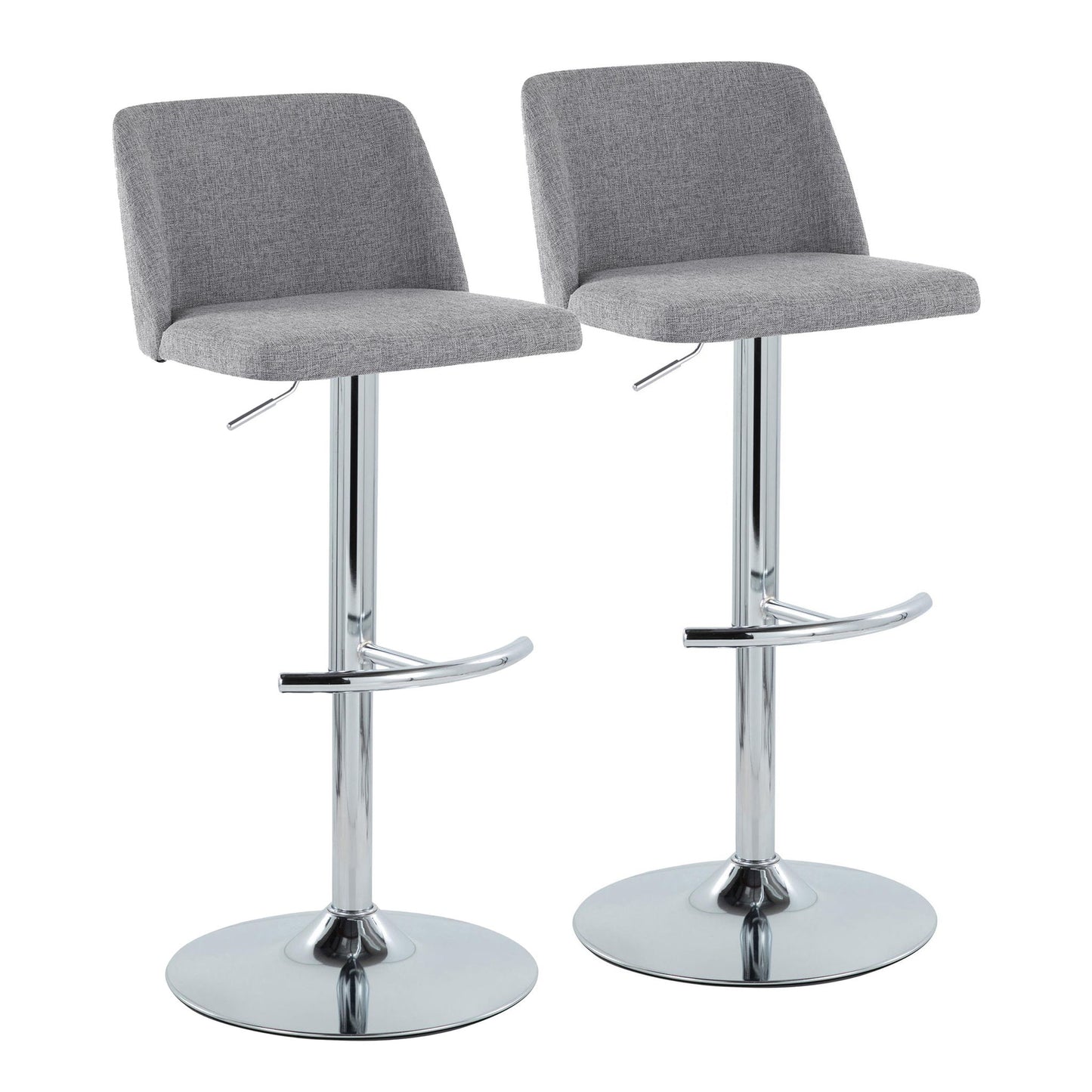 Toriano - Contemporary Adjustable Barstool With Swivel & Rounded T Footrest (Set of 2) Lumi Source