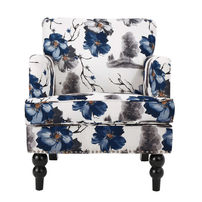 Club Chair With Tapered Birch Wood Legs - Multicolor Noble House