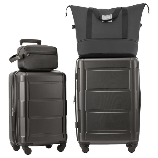 2 Piece Luggage Set With Bags Expanable Spinner Wheels ABS Lightweight Suitcase With Tsa Lock 20" / 24"