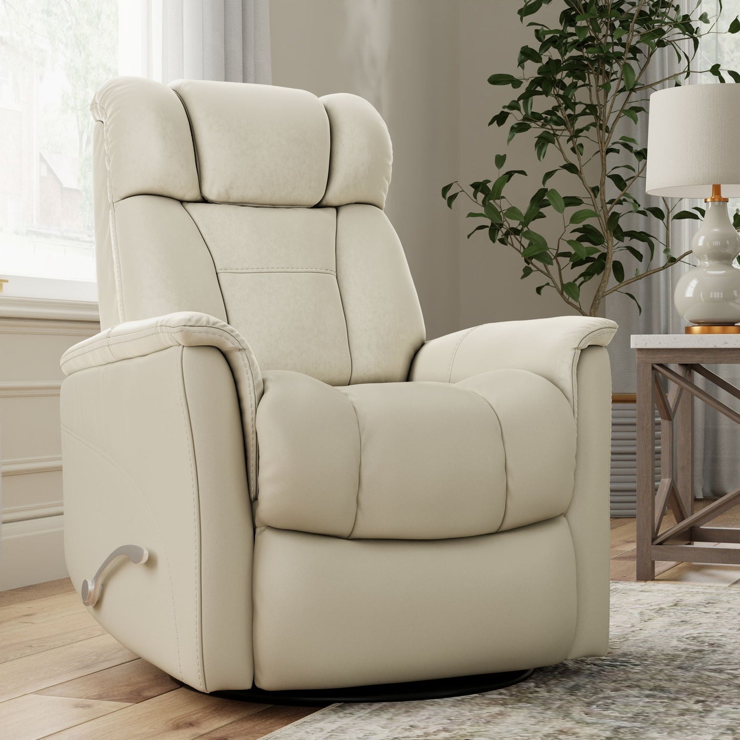 Bentley - Swivel Glider Recliner With Manual Adjustable Headrest & Footrest Home Essentials
