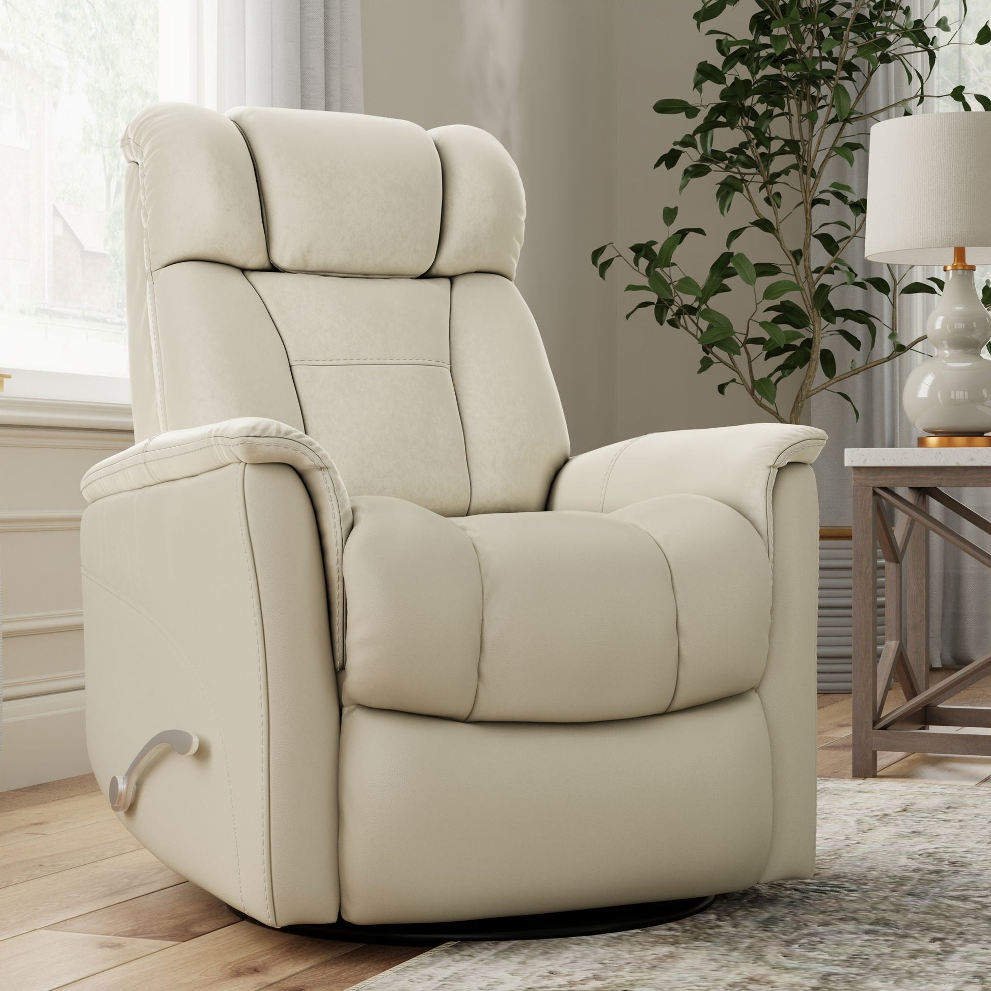 Bentley - Swivel Glider Recliner With Manual Adjustable Headrest & Footrest Home Essentials