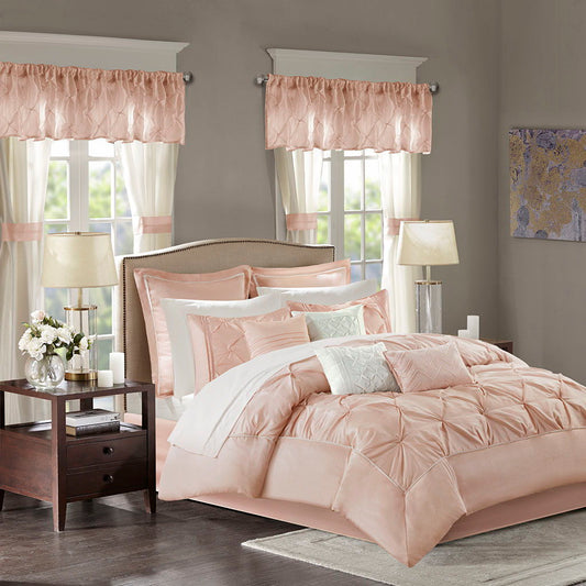 Joella - California King 24 Piece Room In A Bag - Blush Madison Park Essentials