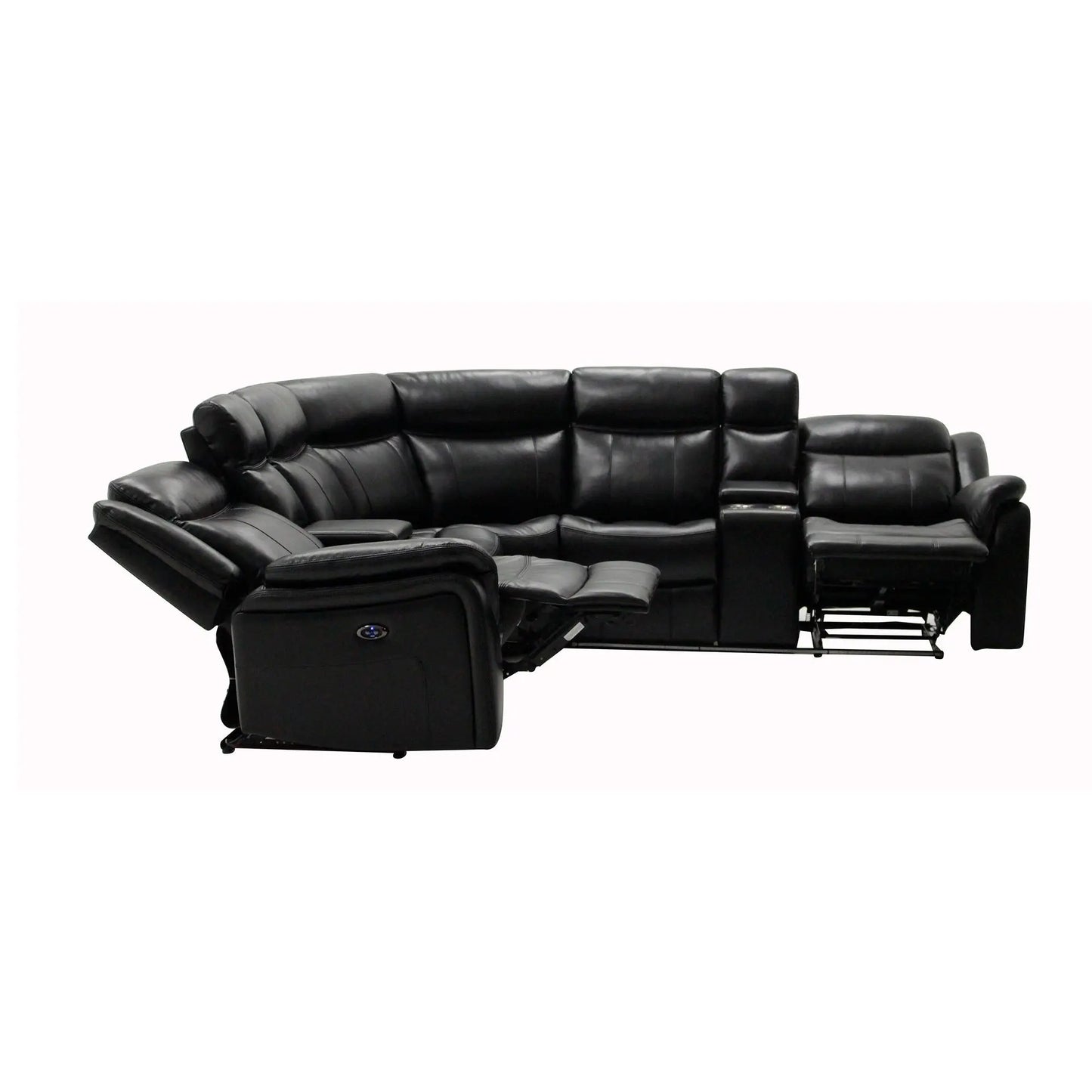 Jupiter - Leather Sectional - Black Global Furniture USA