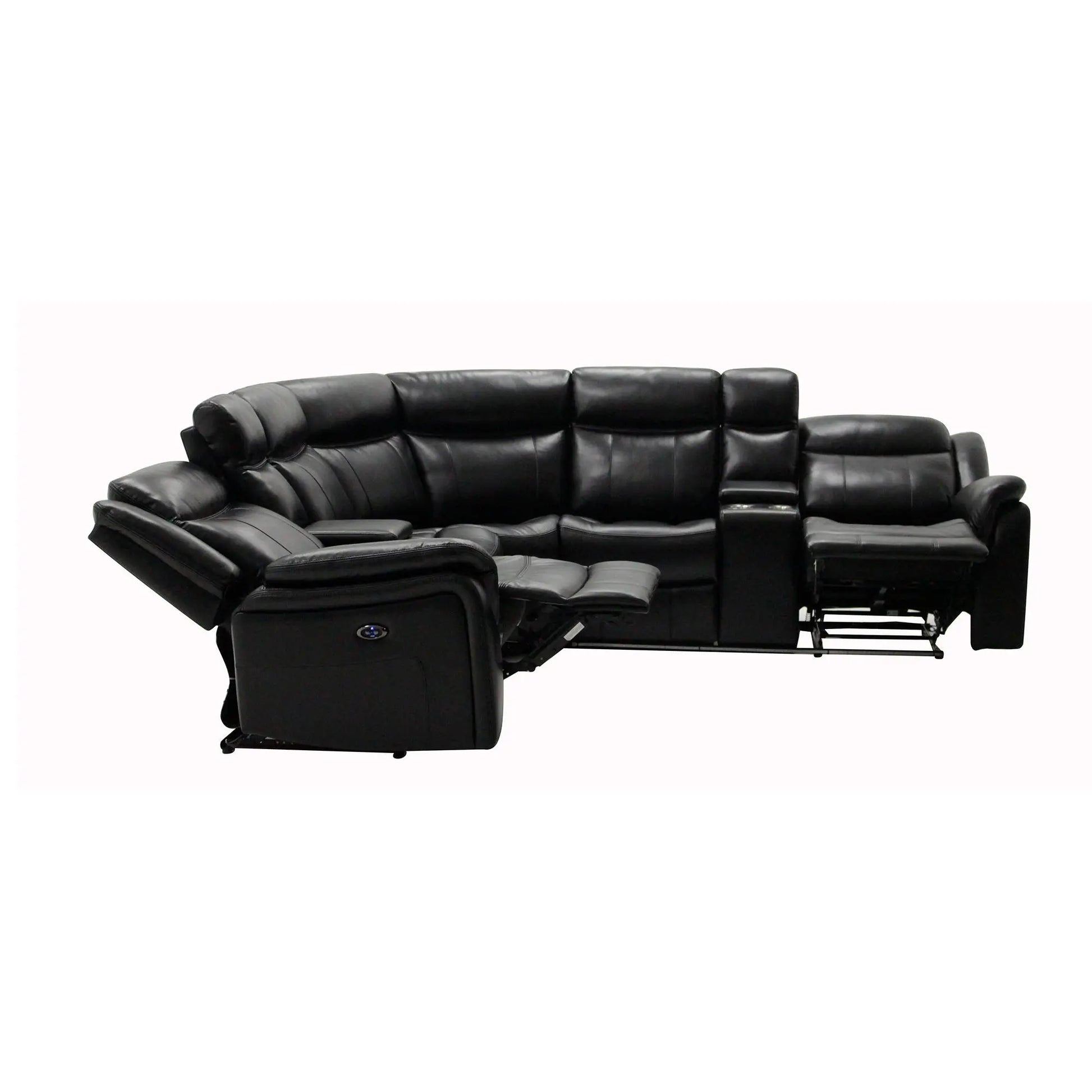 Jupiter - Leather Sectional - Black Global Furniture USA