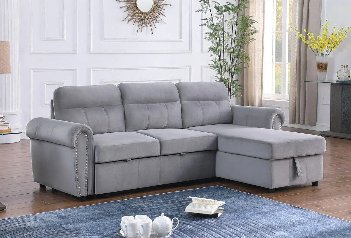 Ashton - Reversible Sleeper Sectional Sofa Chaise Lilola Home
