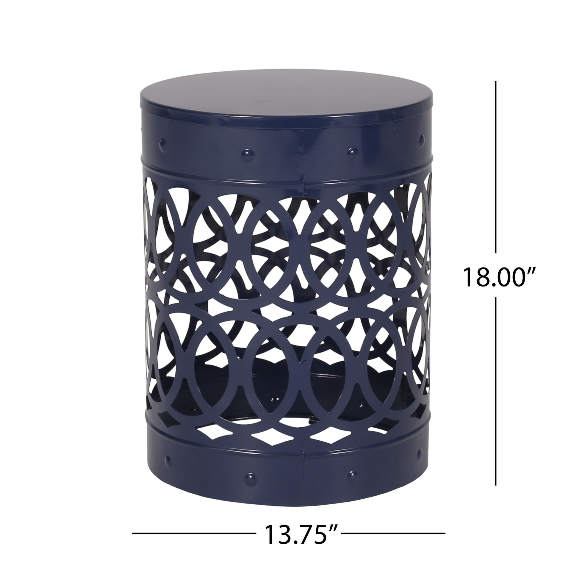 Outdoor Metal Large End Table, Modern Design Noble House